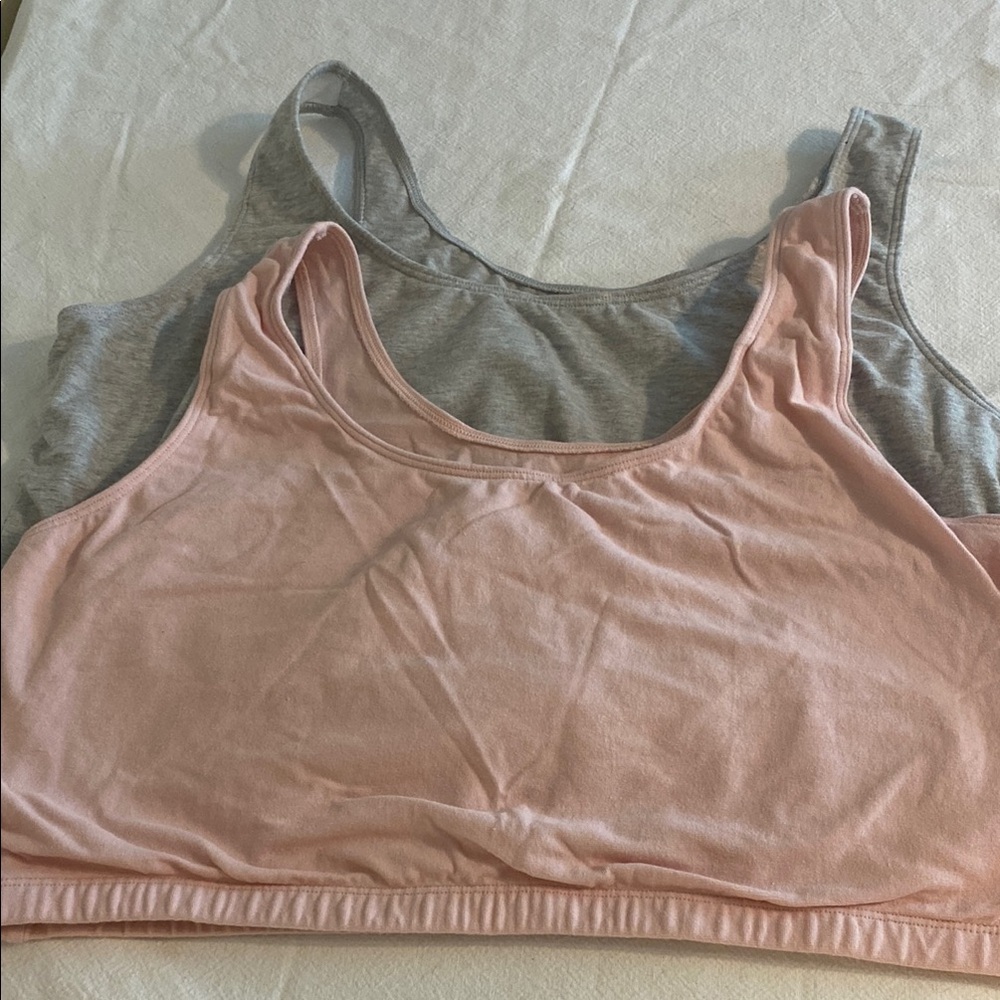 Fruit of the Loom Pink and Gray pullover tank bras. 2 pc. lot Size 48 NWOT